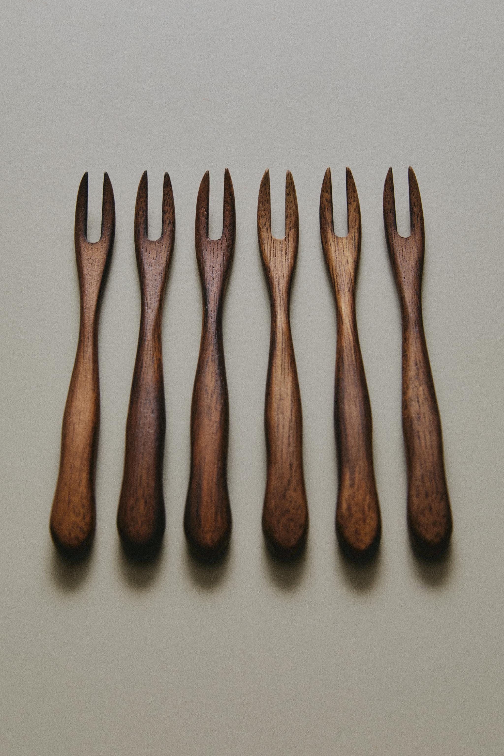 WOODEN APPETISER FORK PACK (PACK OF 6)